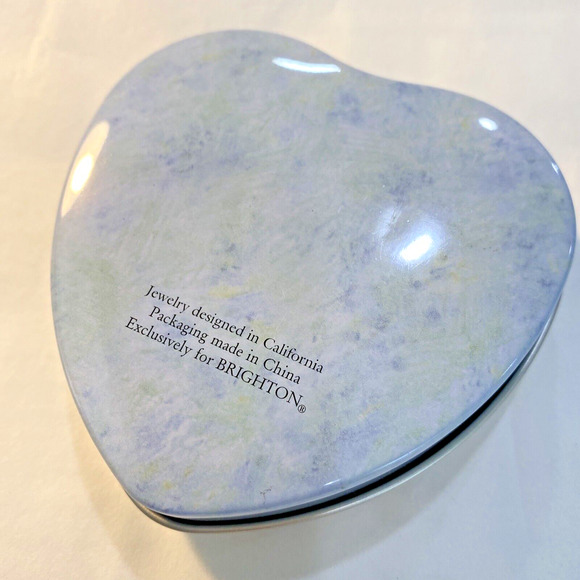 Brighton Heart Shaped Tin Jewelry Keepsake Gift Box Collectible Metal Container - Picture 2 of 5